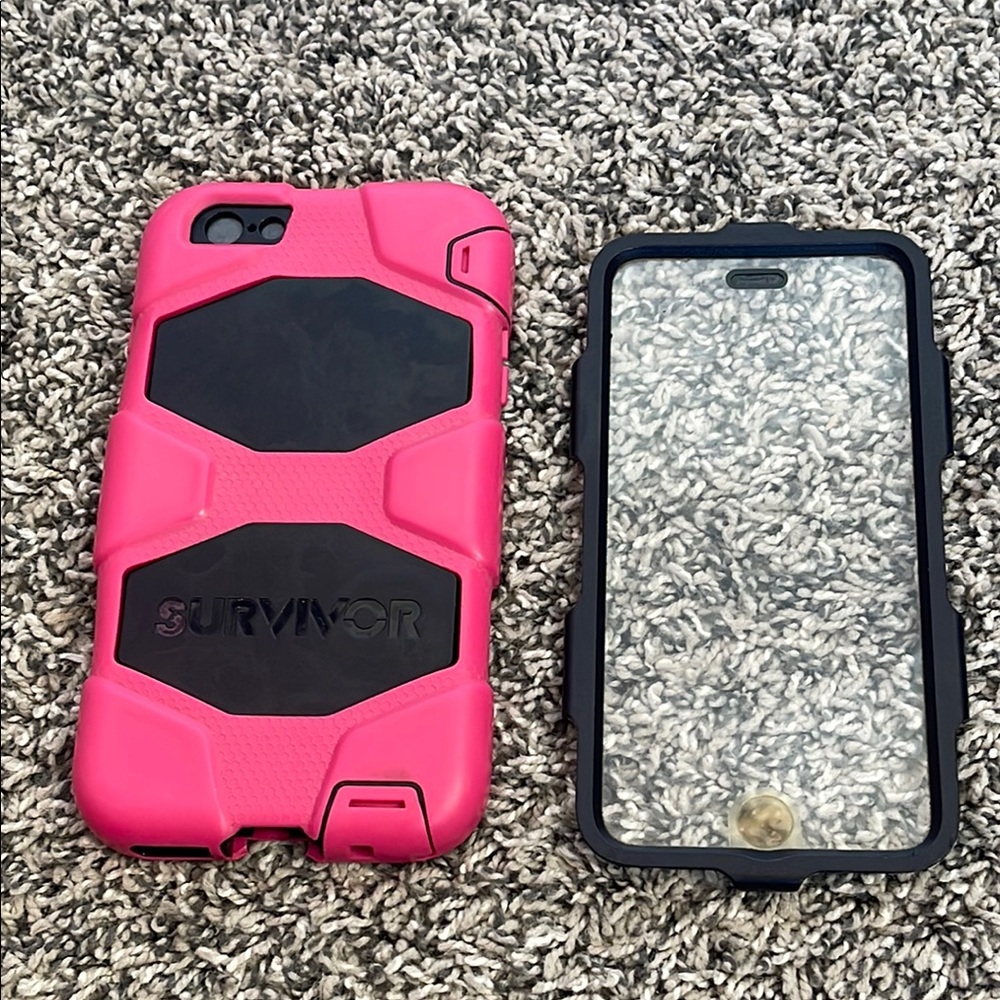 Griffin Survivor case for iPhone 6s Plus,  Pink and Black phone case SEE FLAWS